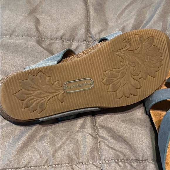 Comfortiva Slate Blue Slide Sandals - Picture 3 of 3